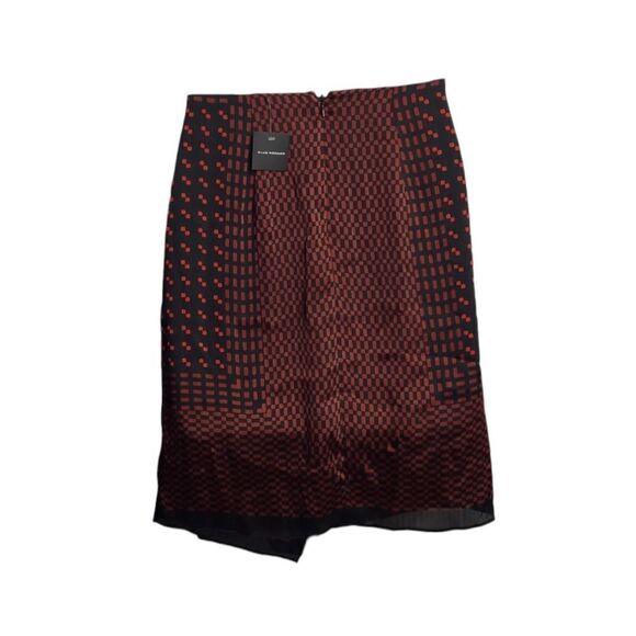 NEW Club Monaco Selleenyah red mix draped front a-line skirt 4 - Picture 4 of 11